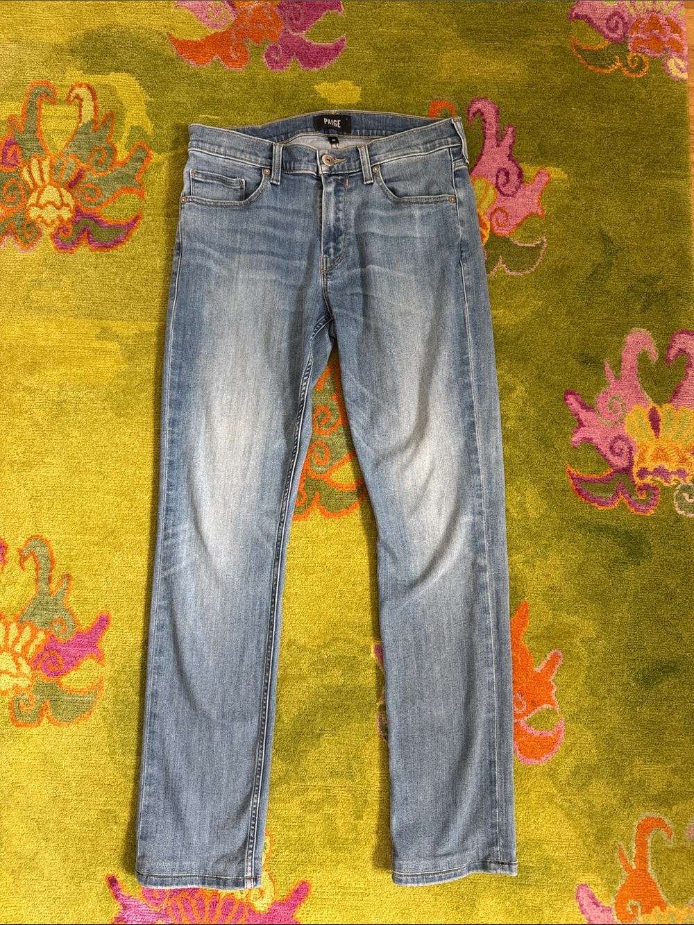 PAIGE Federal Men’s Light Blue Slim Straight Jeans